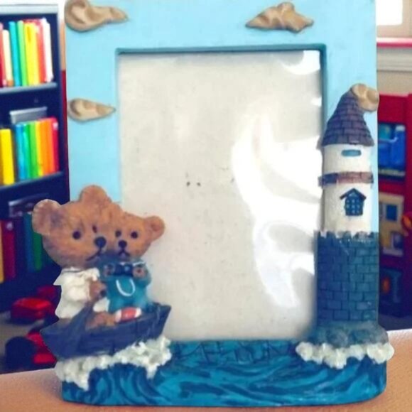 Vintage Teddy Bear/Lighthouse 3D Ornate Picture Frame - Picture 1 of 7